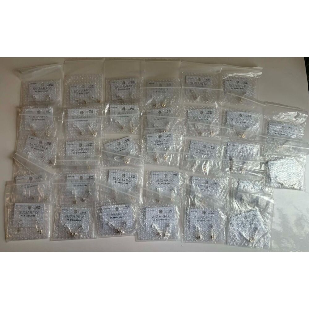 Baublebar Sugarfix Paper Clip Shaped Hoop Earrings Nickel Free Lot of 32